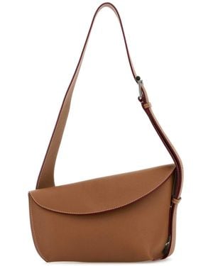 McQueen Caramel Large Sling T Bar Crossbody Bag - Brown