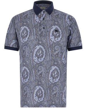 Etro Poloshirt "Arnica Paisley". - Blau