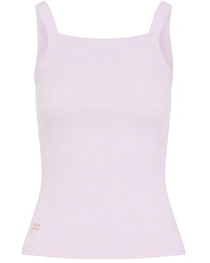 PANGAIA Ribbed Square Neck Tank Top - Pink