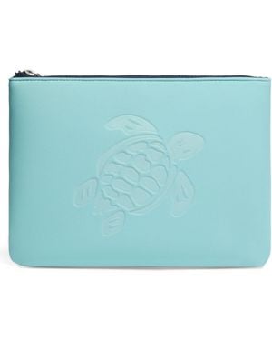 Vilebrequin Plat Etui Met Schildpadlogo In Reliëf - Blauw