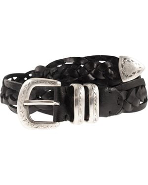 Alberto Luti Geflochtener Ledergürtel - Schwarz