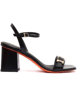 Santoni High Sandals With Block Heel - White