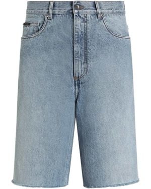 Dolce & Gabbana Stylish Mini Zip Fastening Shorts - Blue