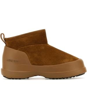 Moon Boot Caramel Suede Luna Low Ankle Boots - Brown