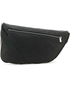Burberry Slate Leather Large Shield Crossbody Bag - Black