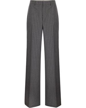 Tagliatore Superfine Wool Pinstriped Pants - Gray