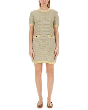 Tory Burch Velvet Dress - Natural
