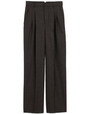 Ami Paris Wool High-Waisted Pants - Black