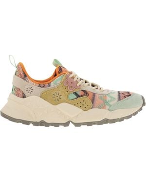 Flower Mountain Kotetsu -Turnschuhe in Wildleder und technischem Stoff - Mettallic