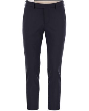 PT Torino Dieci Virgin Wool Trousers - Blue