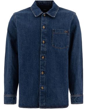 A.P.C. Surchemise Vittorio Brodee Poitrine (FS) - Blau