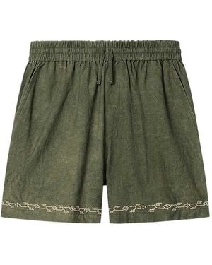 Isabel Marant Zilan Shorts With Embroidery - Green
