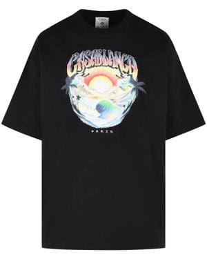CASABLANCA 'Casa Airspray' Cotton T Shirt - Black