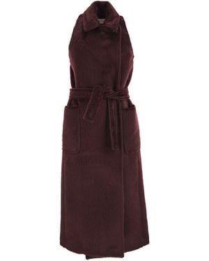 Max Mara Abbozzi1234 Abrigo Sin Mangas De Alpaca Y Lana - Morado
