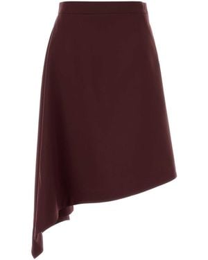 Bottega Veneta Tailored Wool Midi Skirt - Purple