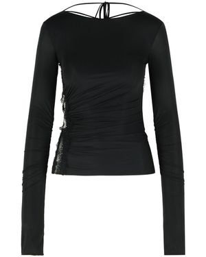 Blumarine Schwarzer Pullover aus Stretch-Nylon von