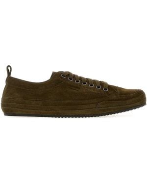 Tom Ford Dark Suede Dean Trainers - Green