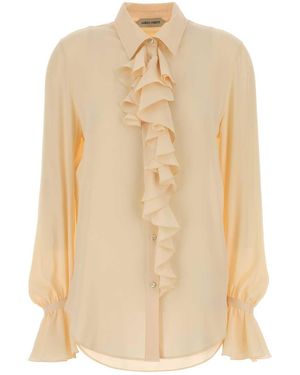 Alberta Ferretti Peach Crepe Mini Shirt - Natural
