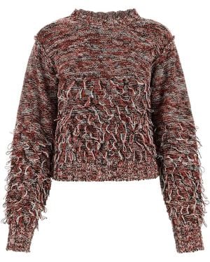 DURAZZI MILANO Embroidered Cotton Blend Jumper Maglieria - Brown