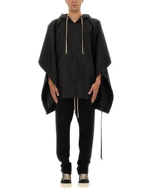 Rick Owens Cape mit Kapuze - Schwarz