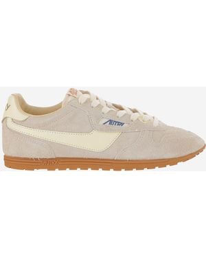 Autry Windspin Leder -Turnschuhe - Natur
