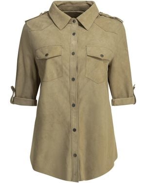 Salvatore Santoro Casual Suede Shirt - Green