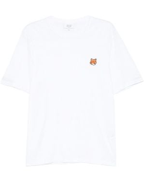 Maison Kitsuné Maison Kitsune 'Fox Head Cotton T -Shirt - Weiß