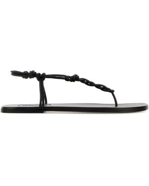 Jil Sander Leather Tangle Sandals - Black