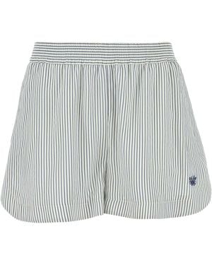 Stella McCartney Embroidered Silk Shorts - Grey