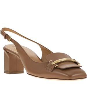 Tod's Slingback Leather Décolleté - Brown