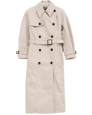 Jacquemus Double-Breasted Trench Coat With Belt - Natural