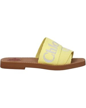 Chloé Ciabatte E Zoccoli Donna Tessuto Giallo - Natural