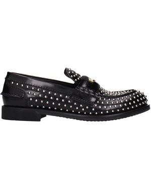 Miu Miu Leather Loafers - Black