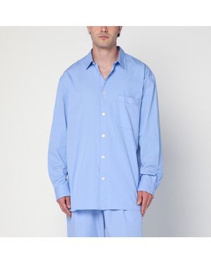 Tekla Cornflower Pyjama Shirt - Blue