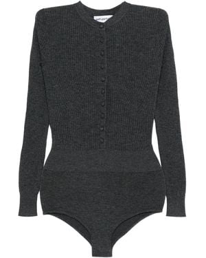 Self-Portrait Wool Knit Playsuit - Black
