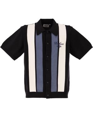 Carhartt Striped Shirt With Short Sleeves - Black