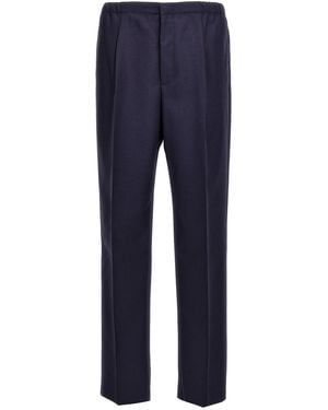 Fendi Wool Trousers With Elastic Waistband - Blau