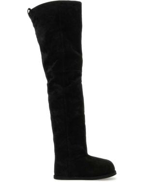 AMINA MUADDI Suede Heidi Over-The-Knee Boots - Black