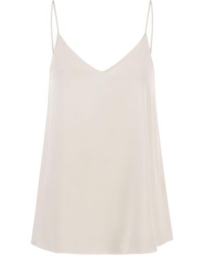 Antonelli Fluid Silk Stretch Camisole Top - White