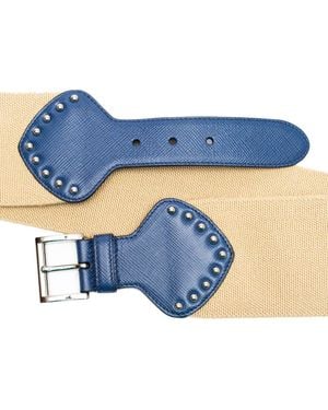 Prada Saffiano Leather Belt - Blue