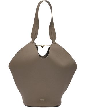 KHAITE Bolso de hombro mediano "Lotus" - Gris