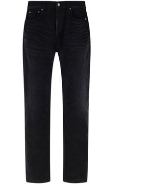 Saint Laurent Jeans de mezclilla de algodón de - Negro