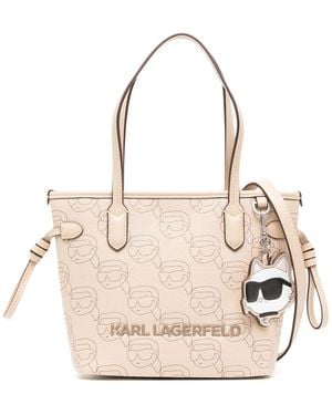 Karl Lagerfeld Light Beige Trench Bag Met Riem - Naturel