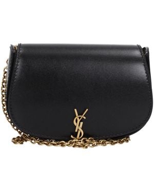 Saint Laurent Coin Pocket Vrouwen Leer Zwart