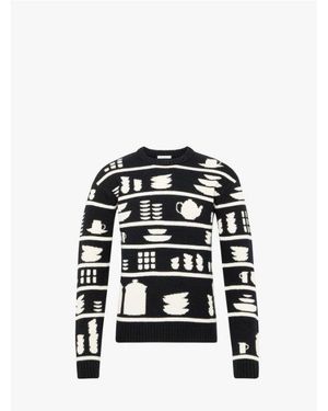 JW Anderson Jw Anderson Servies Jacquard Trui - Zwart