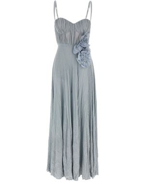 Elisabetta Franchi Plissee Kleid - Blau