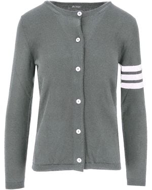LA ROSE Grauer Cardigan mit weißen Streifen