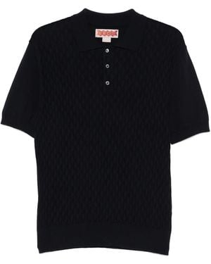 Baracuta Pattern Stitch Ss Polo - Black