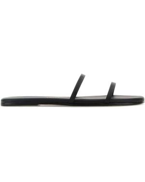 TKEES Leather Gemma Slippers - Black