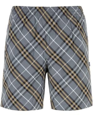 Burberry Check Swim Shorts - Grey